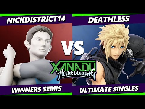 Xanadu Homecoming Top 8 - NickDistrict14 (Wii Fit) Vs. Deathless (Cloud) Smash Ultimate - SSBU