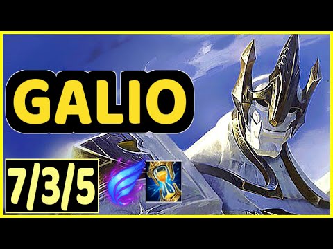 GALIO VS EKKO - 7/3/5 KDA MID GAMEPLAY CHALLENGER I