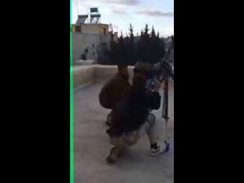 التصدي للطيران الحربي من قبل كتيبة صقور دير بعلبة في حمص