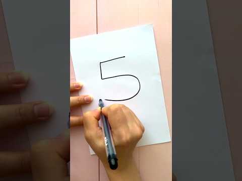 Turn 5 to a COW, Drawing idea for kids #shorts #drawing #kidssong #diy #drawingideas ##cowdrawing