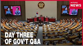 South Korea's National Assembly debates economy, real estate policy in government questioning