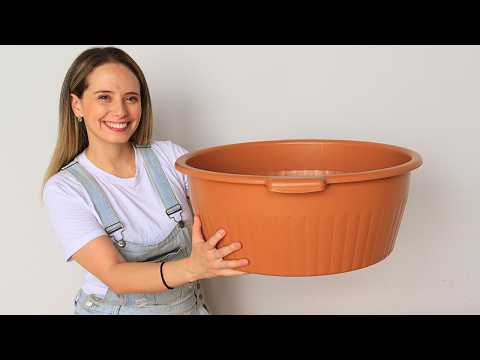 OLHA O QUE EU FIZ com essa BACIA DE PLÁSTICO! FICOU INCRÍVEL! DIY IDEIAS do LIXO AO LUXO!