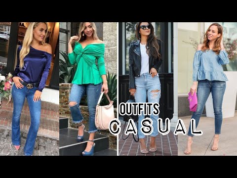 ¡Moda 23/24!! OUTFITS CASUALES EN TENDENCIA 2023 JEANS + BLUSAS