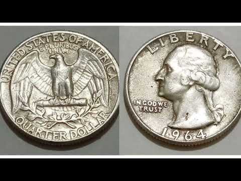 USA 1964 QUARTER DOLLAR Coin VALUE + REVIEW Washington Silver Dollar