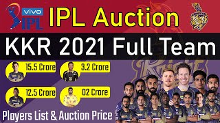 Kolkata Knight Riders IPL Auction 2021 Full Team – KKR Squad and All Players List for IPL 2021
