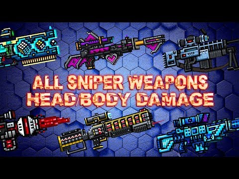 Pixel Gun 3D - ALL Sniper Weapons Head/Body Shots Damage + Reloading Animations (16.0)