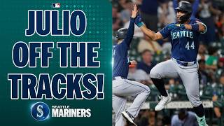 Julio Rodríguez CRUSHES a home run off the tracks in Houston! ???????? | MLB Highlights