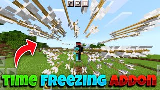 Minecraft But You Can Freeze Time Mod Download | Time Stop Addon Minecrat pe |