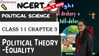 Political Theory: Equality| English | NCERT Class 11 Political Science Chapter 3
