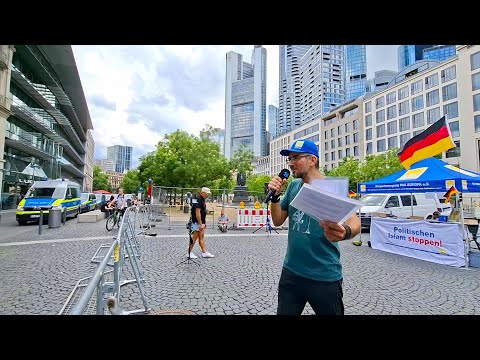 🇩🇪 PAX EUROPA 🇪🇺 Aggressiver Prolet mit Bierflasche 26.07.2025 Frankfurt am Main BPE Kundgebung