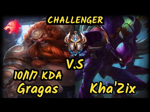 ROG Nji (GRAGAS) vs KHA'ZIX - 10/1/7 KDA JUNGLE CHALLENGER GAMEPLAY - EUW