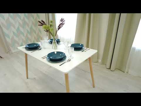 Миниатюра изображения товара Обеденный стол Tetchair John 120x80x75 (белый/натуральный)