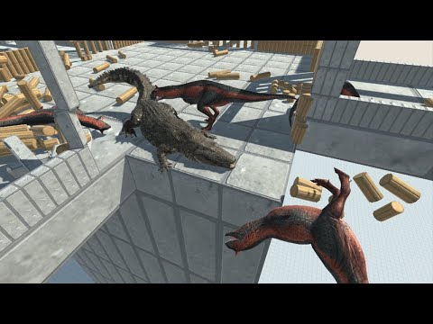 Crocodile Monster PURUSSAURUS as Gladiator vs ALL UNITS in Four Animal Revolt Battle Simulator