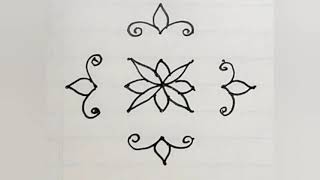 7*1 straight dots kolam designs|