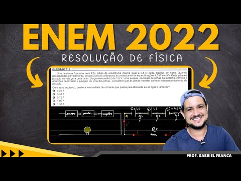 Enem 2022 - ELTRODINÂMICA - Uma lanterna funciona com três pilhas de resistência interna igual a