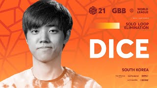I like how Inkie looks like a proud father at . I feel like Dice is the next looper in GBB to bring something outstabding well mixed to the table, like inkie did before.（00:06:37 - 00:07:45） - DICE 🇰🇷 | GRAND BEATBOX BATTLE 2021: WORLD LEAGUE | Solo Loopstation Elimination