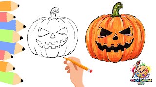 How to draw a Halloween Pumpkin Step-by-Step | Fun Art for Kids