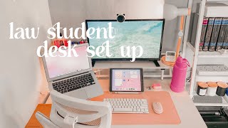 LAW STUDENT DESK SETUP (online law school) ⚖️ law school diaries