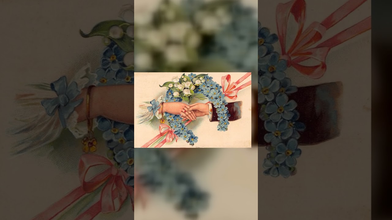 Publisher Unknown, Divided Back Postcard, Floral Handshake, 1909 Postmark Video