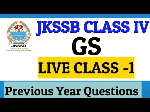#Jkssb Class iv | GS Live class 1