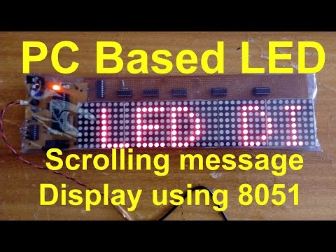 Led scrolling message display using 8051
