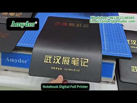 Notebooks, diaries, PU hot foil printer, Amydor digital hot foil printing machine.