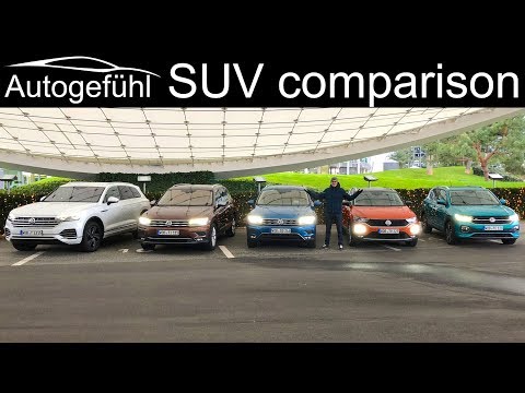 SUV comparison VW T-Cross vs T-Roc vs Tiguan (Allspace) vs Touareg vs Atlas - Volkswagen SUV REVIEW
