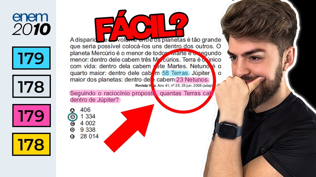 A disparidade de volume entre os planetas é tão grande - ENEM 2010 - Razão e Proporção