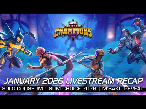 M'BAKU Teased | Solo Coliseum | New Champs | New Saga | Drops Farming & More | Jan 2026 Livestream