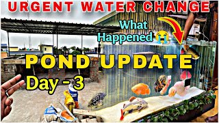 OUTDOOR POND MAKING VIDEO | FISH POND UPDATE | DAY - 3 | URGENT WATER CHANGE OF MY MONSTER TANK 😱