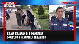 Aksi Kejar kejaran Warnai Penertiban Gepeng dan Pengamen di Pekanbaru