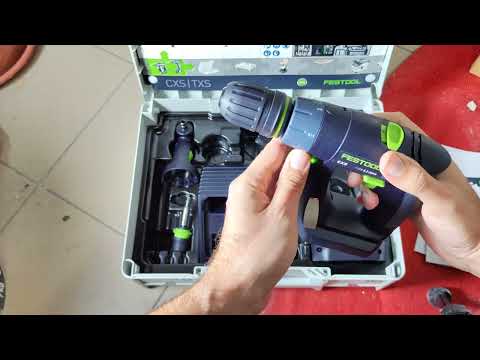 Unpacking / unboxing cordless drill Festool CXS 2,6-Set 576903