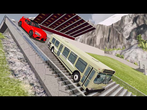 Down Stairs Jumps #1 Car Jump Arena - BeamNG.drive Realistic Car Crashes