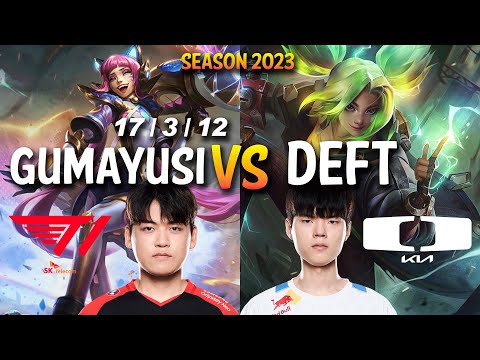 T1 Gumayusi vs DK Deft - Gumayusi JINX vs Deft ZERI ADC - KR Ranked