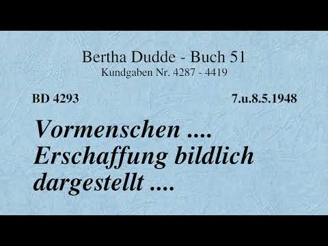 BD 4293 - VORMENSCHEN .... ERSCHAFFUNG BILDLICH DARGESTELLT ....
