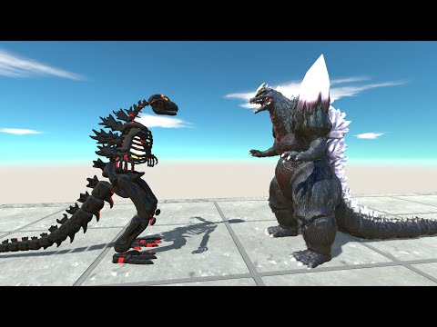 DARK SKELETON GODZILLA VS SPACE GODZILLA DEATH CLIMB - Animal Revolt Battle Simulator