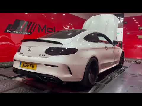632 BHP on this Mercedes C63 BiTurbo in for a set of decat downpipes & custom stage 2 remap & dyno