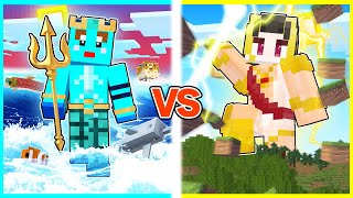 海の神に生まれた子供 vs 大地の神に生まれた子供の対決🌍🌊【まいくら / マインクラフト】