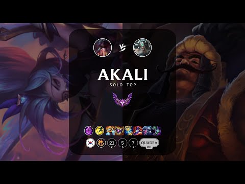 Akali Top vs Tryndamere - KR Master Patch 13.18