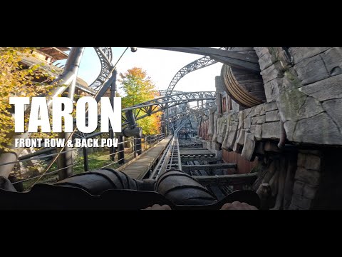 Taron Rollercoaster - Front and back POV - Super Cool Multi Launch Coaster at Phantasialand Germany