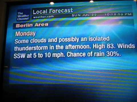 The Weather Channel - Berlin, New Hampshire Weatherstar XL - July 29, 2012