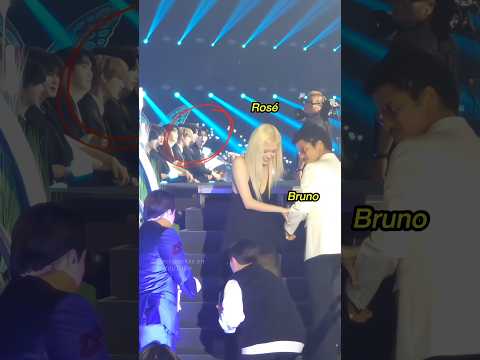 K-pop idols' reactions when seeing Rosé & Bruno in real life!! 🤣 #blackpink #rosé