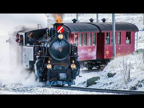 SELTENES BAHNSPEKTAKEL – DFB DAMPFLOK HG 3/4 NR.4 EROBERT DEN SCHWEIZER OBERALPPASS MIT ZAHNRAD