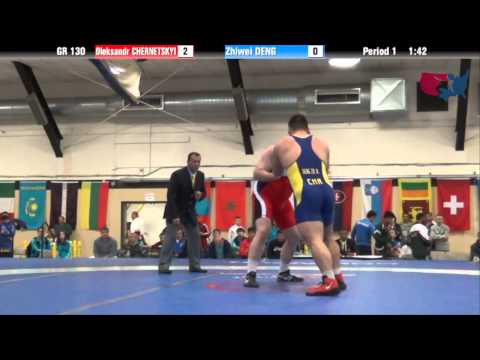 130 KG QF - Oleksandr Chernetskyi (UKR) vs Zhiwei Deng (CHN)