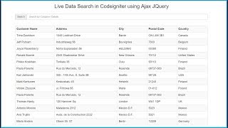 Live Data Search in Codeigniter using Ajax JQuery
