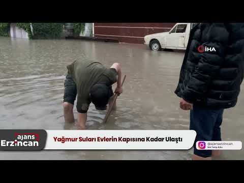 Yağmur Suları Evlerin Kapısına Kadar Ulaştı