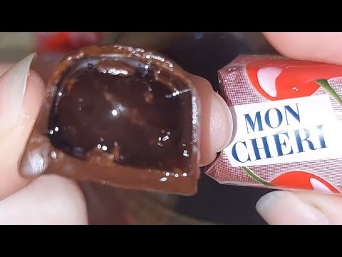 Testing Mon Cheri Chocolates ASMR  Unboxing Ferrero Mon Cheri Pralines