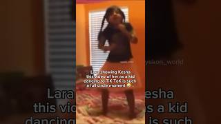 lara showing kesha her as a kid dancing to TiK ToK 🥹 #katseye