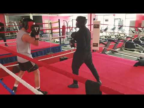 Sparing sessions flick jab.