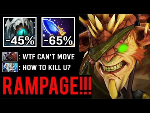 WTF CAN'T MOVE CANCER BUILD -100% Slow Skadi Bristleback RAMPAGE Can't Kill Him 7.26 New Meta Dota 2